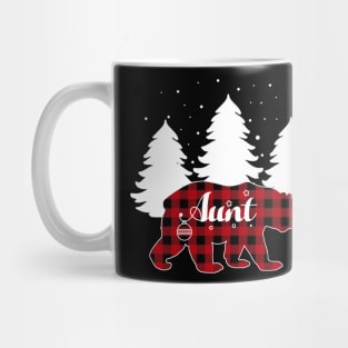 Buffalo Red Plaid Aunt Bear Matching Family Christmas Mug